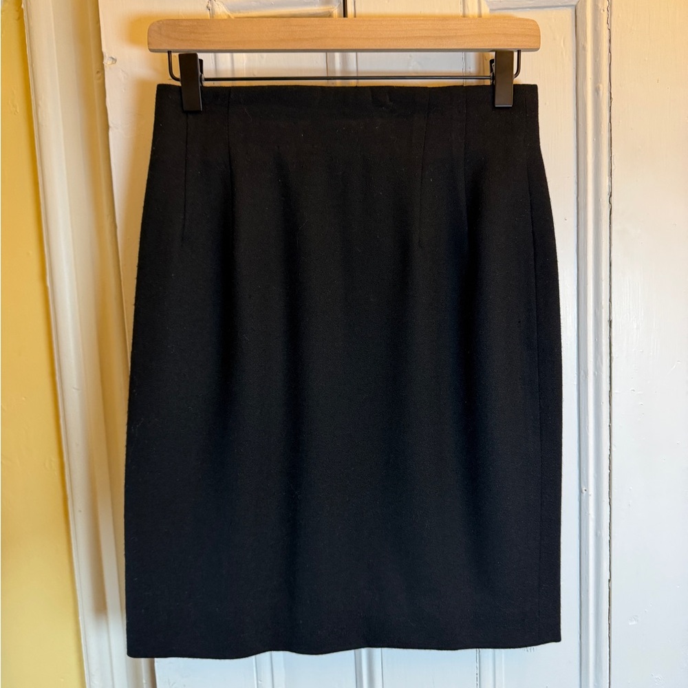 Ann Taylor Black Wool Pencil Skirt Size 6 Classic Workwear